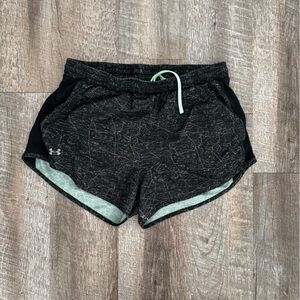 Under Armour Black Heathered Shorts with Mint Drawcord